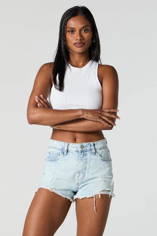 Chelsea Light Wash Distressed Denim Short