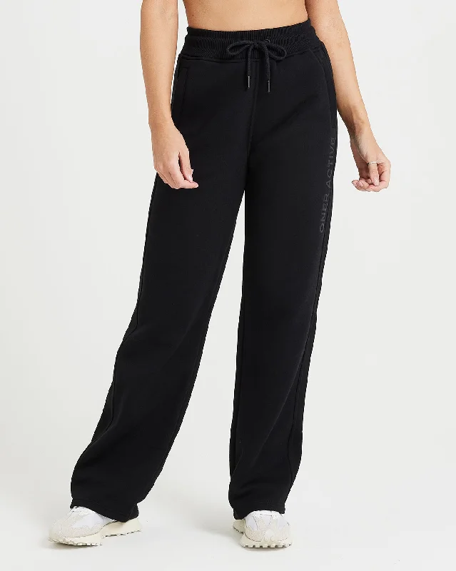 Classic Lounge Straight Leg Jogger | Black