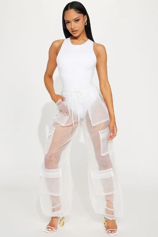 Heat Of The Night Sheer Cargo Jogger - Ivory