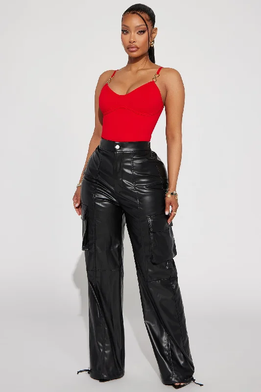 I've Got It All Faux Leather Jogger - Black