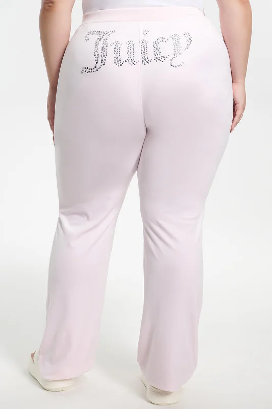 Plus-Size Mixed Jewels Velour Track Pants