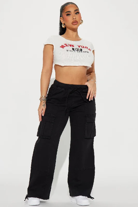 Over It Wide Leg Jogger - Black