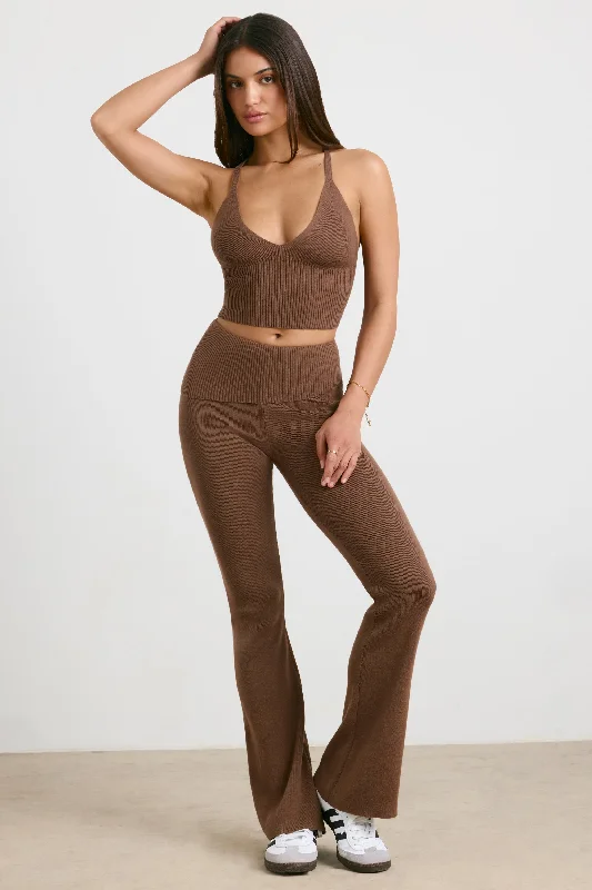 petite-knit-kick-flare-trousers-espresso