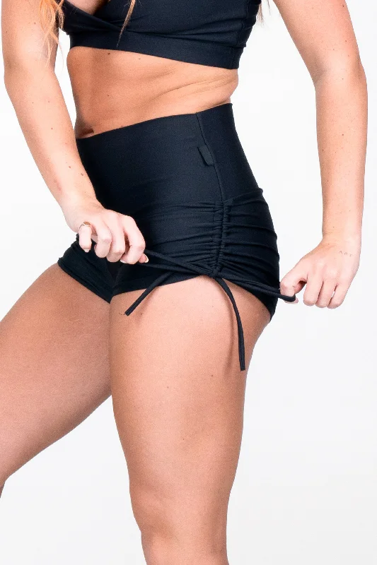 r2w-black-performance-high-waisted-tie-side-booty-shorts