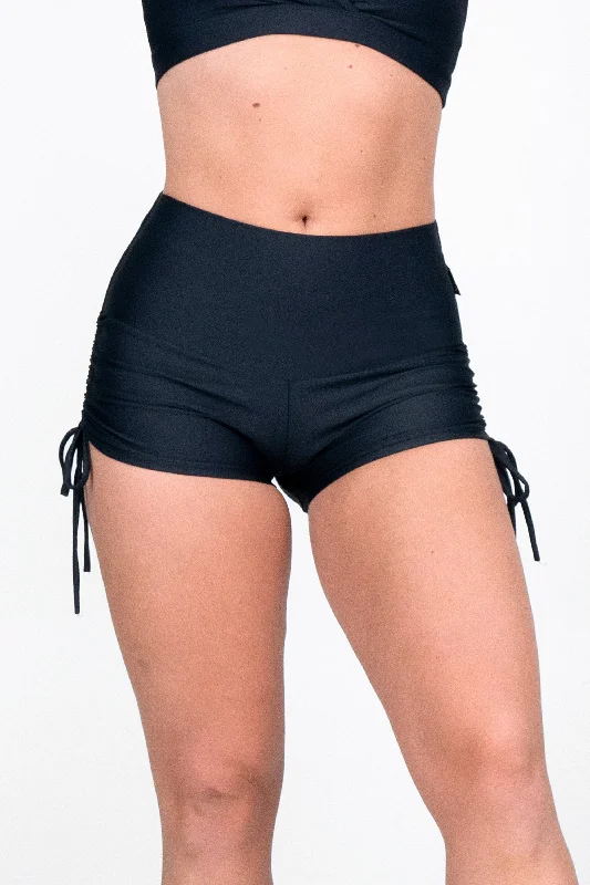 r2w-black-performance-high-waisted-tie-side-booty-shorts