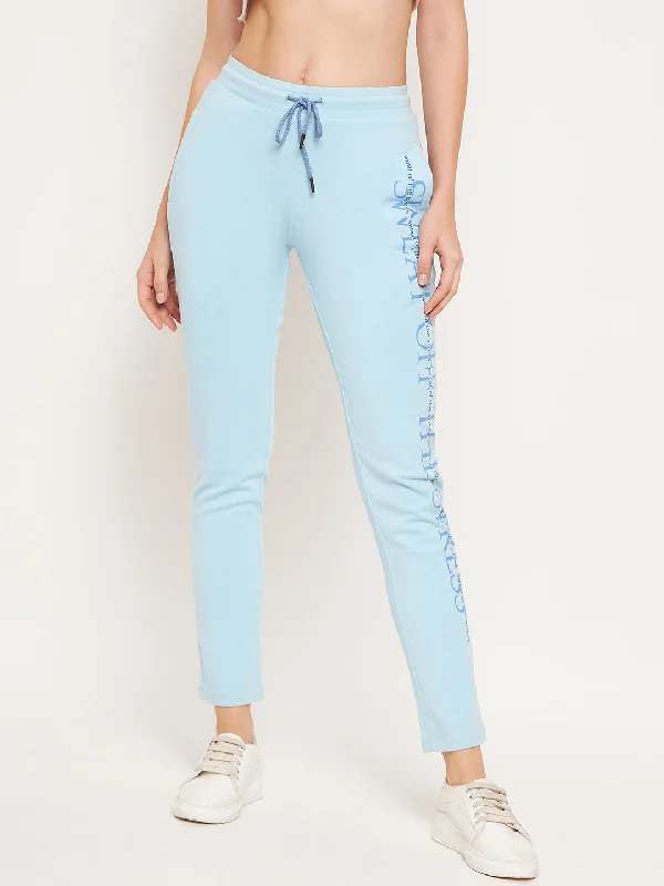 Msecret Typography Sky Blue Sweat Pants