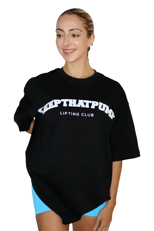 Lifting Club Oversized Unisex Tee (Baby Blue Logo)