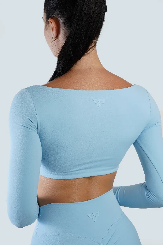 SLEEK LONG SLEEVE TOP - BABY BLUE