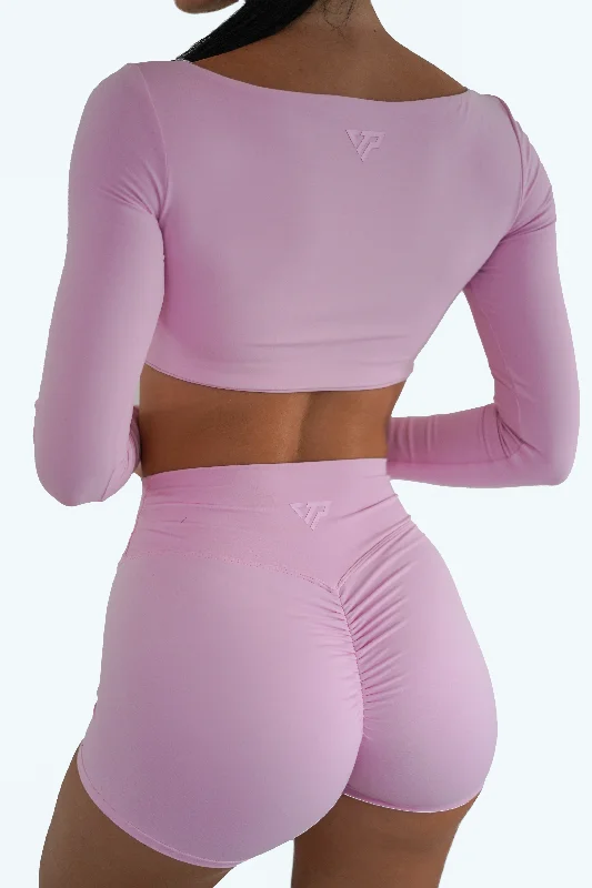 SLEEK LONG SLEEVE TOP - BABY PINK