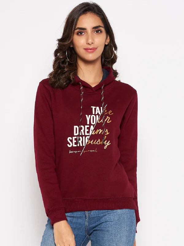 Cantabil Women Maroon Sweatshirt