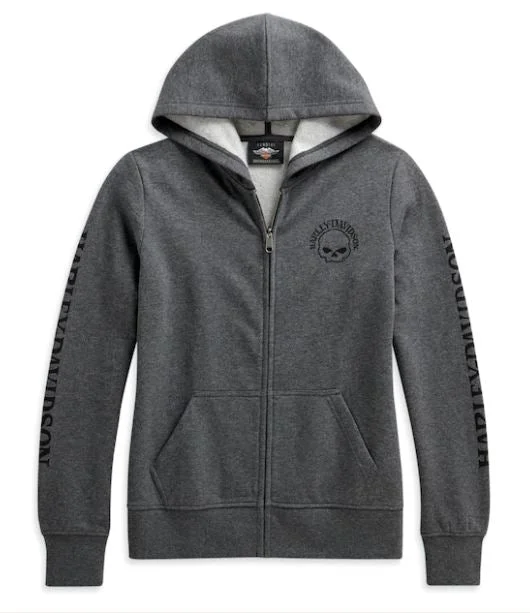 Harley-Davidson Women's Skull Zip-Front Hoodie