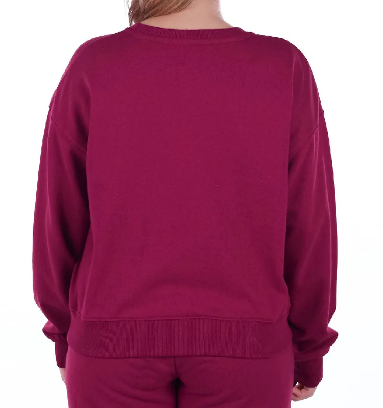 LADIES BOXY CREW SWEATSHIRT – ROUGE