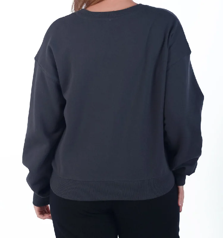 LADIES BOXY CREW SWEATSHIRT – GUN METAL