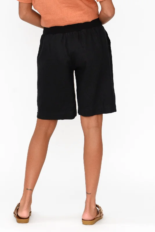 aster-black-linen-short