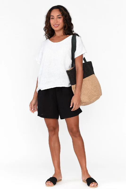 astoria-black-linen-drawstring-short