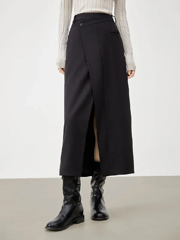 BerryBetty - Asymmetric Layer Wrap Maxi Skirt