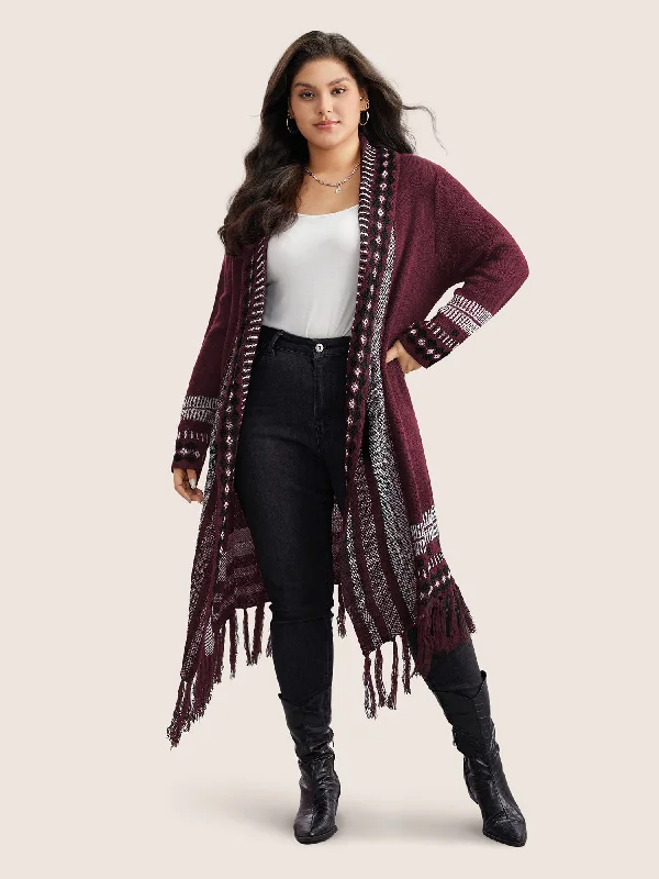 bandana-print-fringe-trim-maxi-cardigan