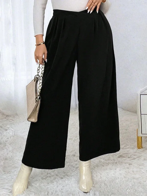 black-1940s-solid-pleated-waist-straight-pants