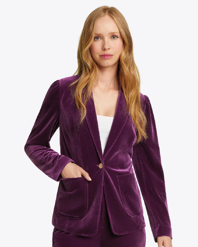 Blazer in Plum Velvet