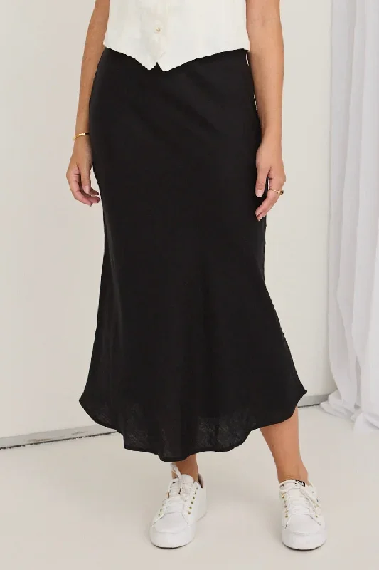 bliss-black-linen-bias-midi-skirt