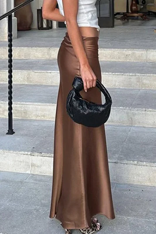 brown-satin-low-rise-slit-midi-skirt-1