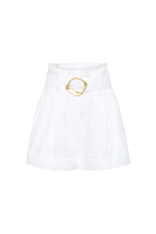 byblos-belted-linen-short-ivory