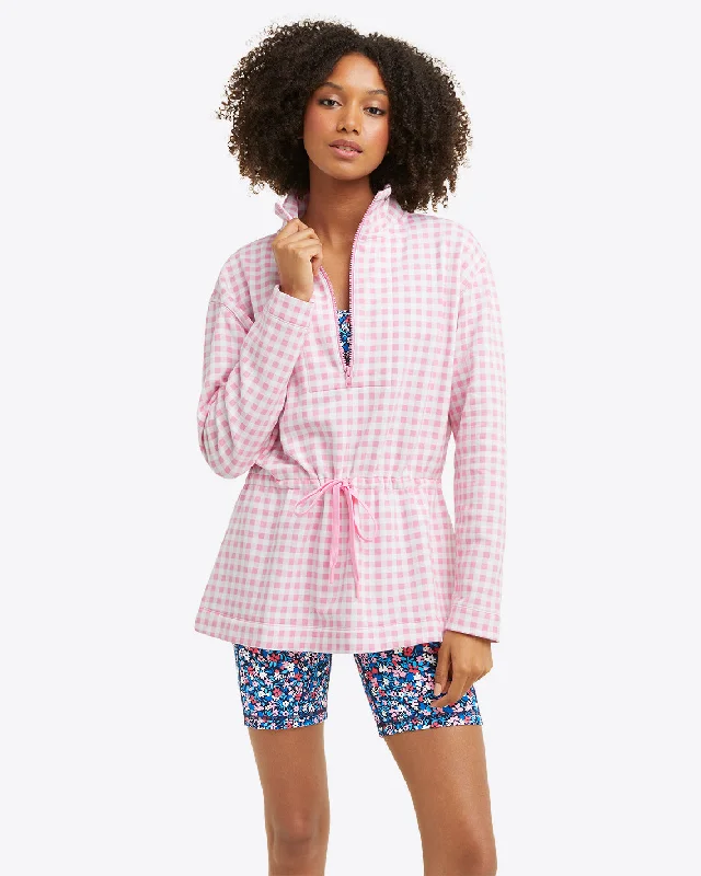 cinch-waist-quarter-zip-pink-gingham