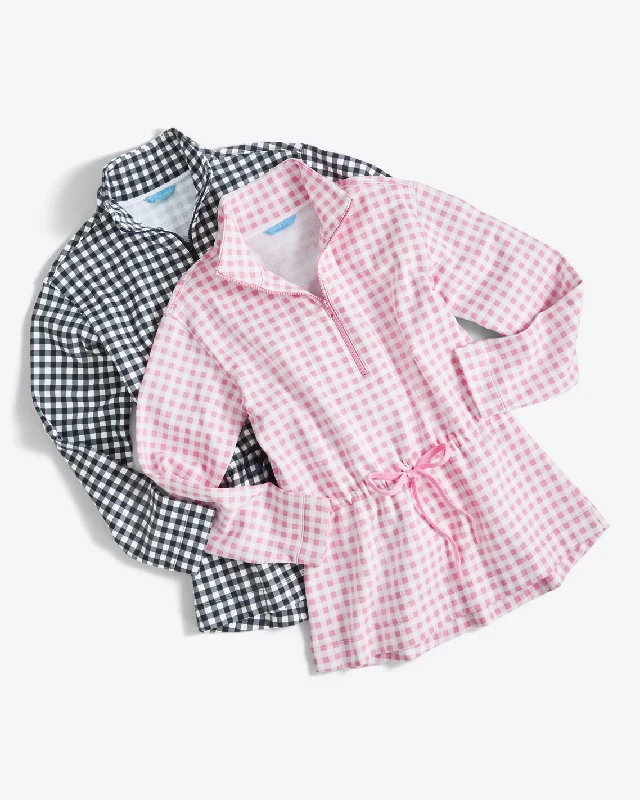 cinch-waist-quarter-zip-pink-gingham