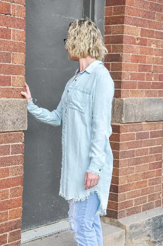 classic-fray-hem-button-shirt-dress