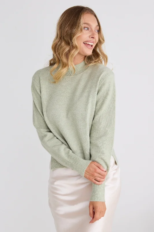 cloudsagefunnelneckknitjumper