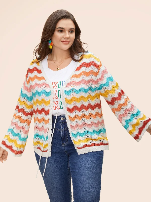 cotton-rainbow-perforated-front-tie-cardigan