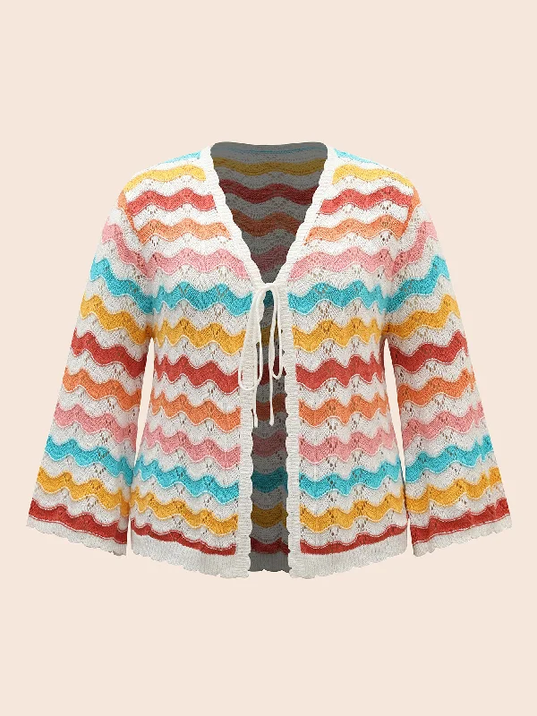 cotton-rainbow-perforated-front-tie-cardigan