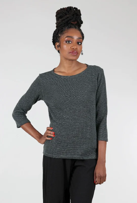 Marble Knit Boatneck Top, Myrtle