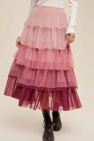 elastic-waist-layered-tulle-midi-skirt