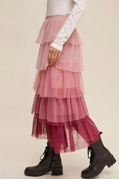 elastic-waist-layered-tulle-midi-skirt