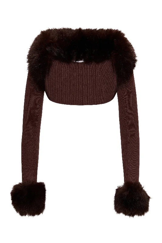 faux-fur-knit-bolero-brown