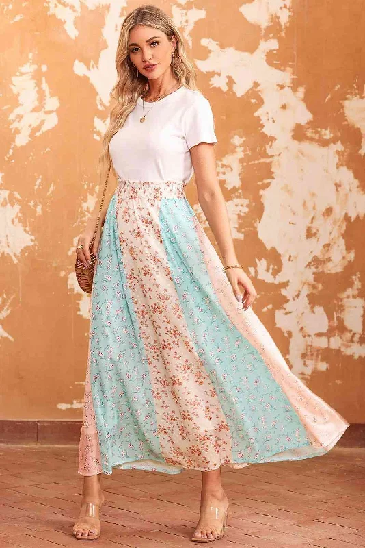 floral-color-block-smocked-waist-maxi-skirt