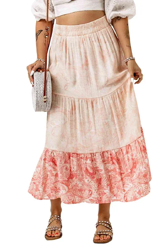 floral-color-block-tiered-skirt