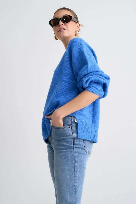 harvest-azure-blue-v-neck-knit-jumper