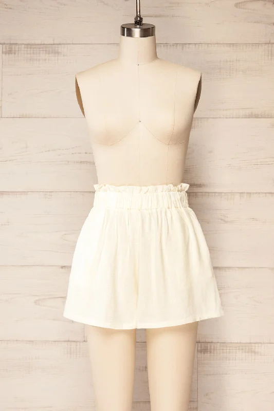 Hatherleigh Ivory | Loose Shorts w/ Elastic Waistband