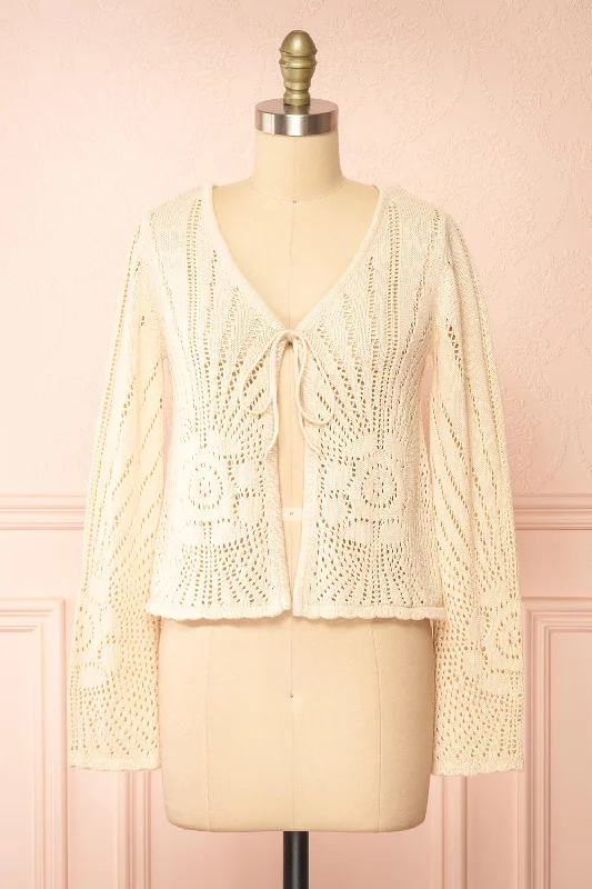 Hayle | Beige Knit Cardigan