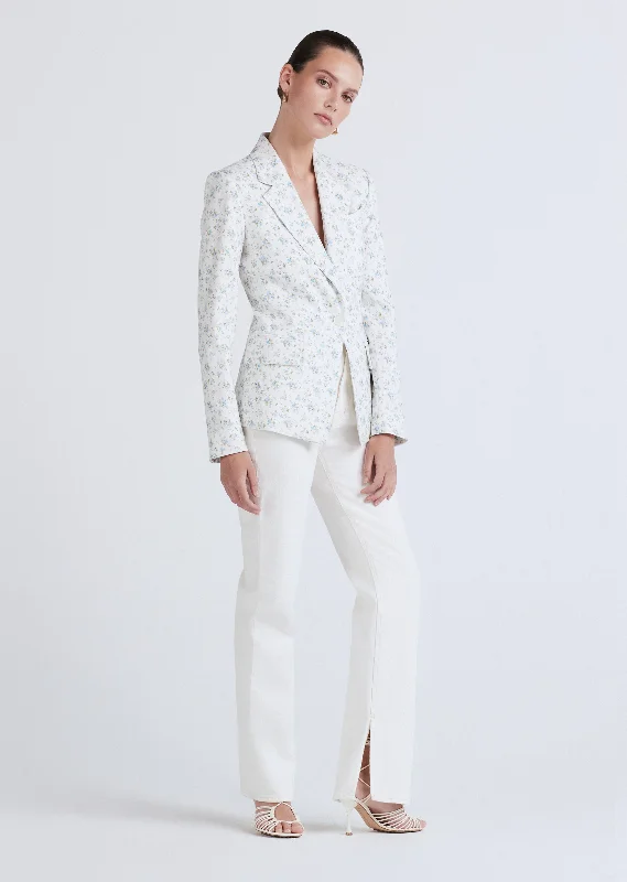 Irina Single Breasted Jacket - Ivory Multi