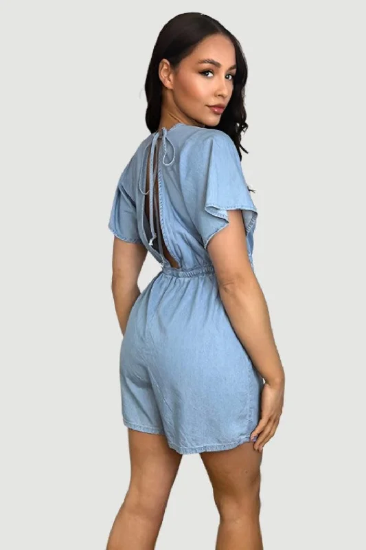 light-wash-denim-blue-v-neck-elastic-waist-playsuit