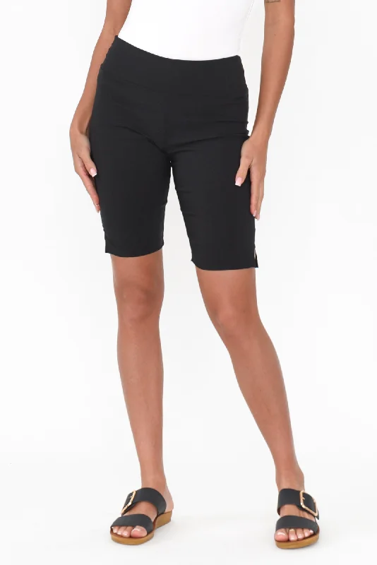 Marlo Black Side Split Shorts