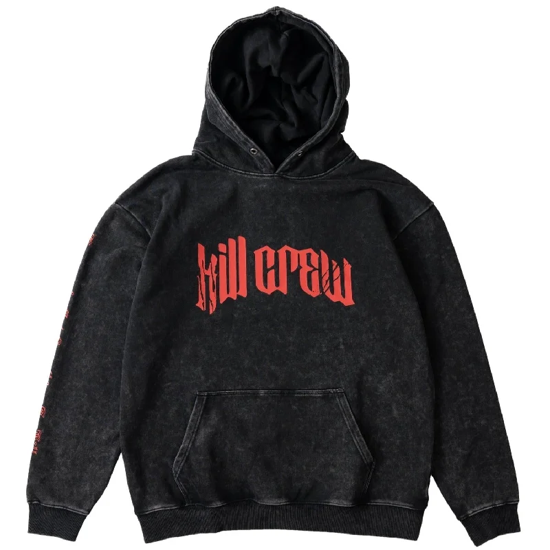 OVERSIZED LUX ""LONE WOLF"" HOODIE - BLACK / RED