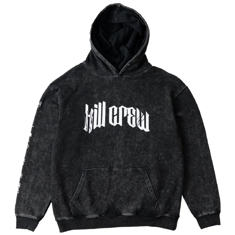 OVERSIZED LUX "" LONE WOLF"" HOODIE - BLACK / WHITE