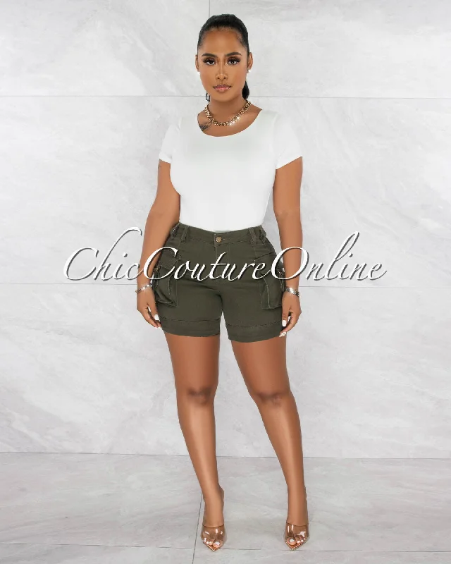 parcia-olive-denim-cargo-shorts