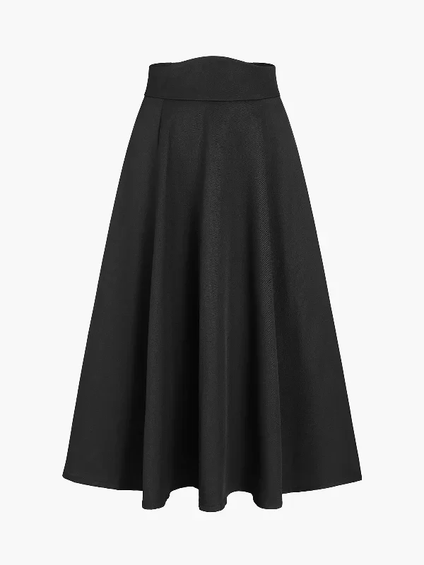 BerryBetty - Pleat A-Line Midi Skirt