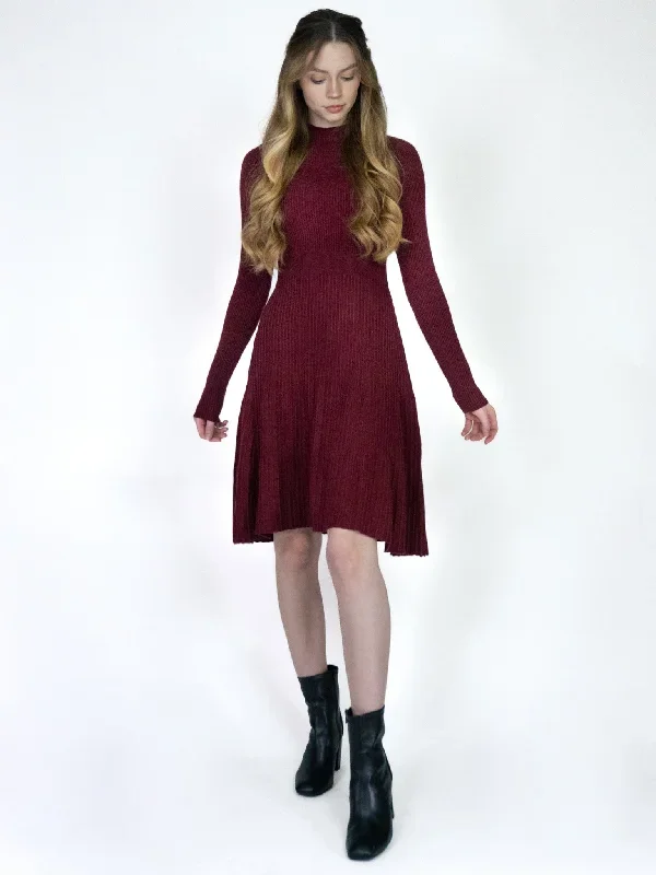 Ribbed Mock Neck Dress