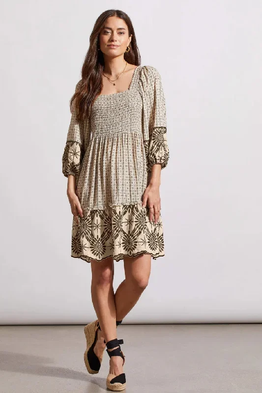 TR901o Wear 2 Ways Embroidered Dress